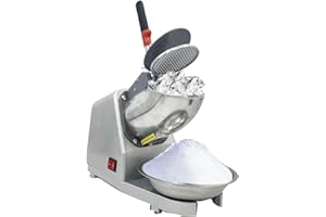 TABODD 300 W elektrischer Eiszerkleinerer mit Doppelmesser, 220 V-240 V, Zerkleinerungsmaschine, 65 kg/h, elektrisch, kommerziell, Smoothie-Maschine, Restaurants, Bars, Partys, Silber