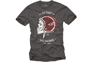 MAKAYA Go Fast OR Go Home - T-Shirt Casco Moto Uomo - Maglietta Motocross