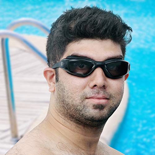 Bezzee-Pro Gafas de Natación, Sin Fugas y Anti-Niebla - Tintado Gafas de Natación - Gafas con Estuche - Protección UV - Triatlón Gafas Unisex para Adultos Hombres Mujeres - Gafas para Nadar Hermético