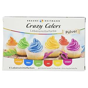 Brauns-Heitmann Crazy Colors Lebensmittelfarbe Pulver, 6 Farben, 24 g ...