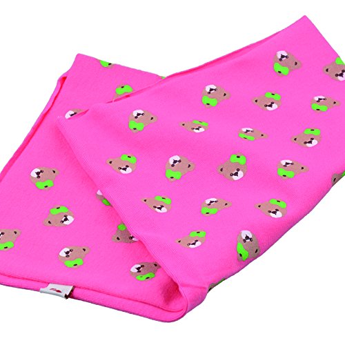 Baby Kids Girls Little Bear Cotton Loop Scarf, Skin-friendly Soft Neck Warmer (Pink)