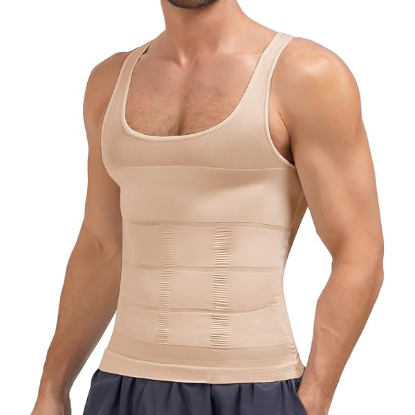 Eleady Mens Compression Shirt Slimming Body Shaper Vest Workout Tank Tops Abs Abdomen Undershirts