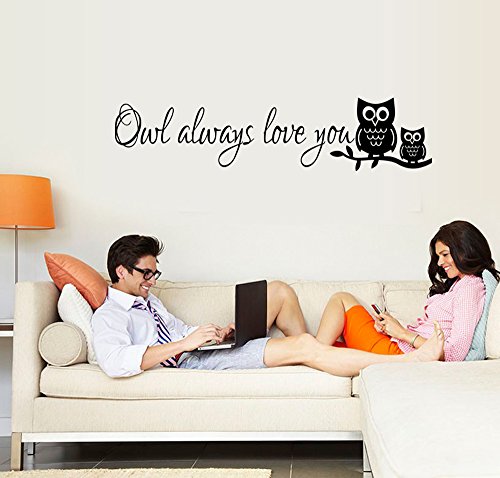 ufengke "Owl Always Love You" Niedliche Eule Wandsticker, Kinderzimmer Babyzimmer Entfernbare Wandtattoos Wandbilder