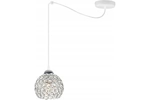 LIGHT HOME LH Light-Home Spider Crystal Lampara de Techo Colgante - Lámpara de Araña - Lampara de Techo Modernas para Salón Dormitorio y Cocina - Metal y Cristal - 1 Luce - E27 - Cromo