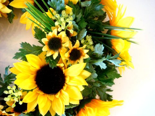 Sonnenblume Sonnenblumenkranz Türkranz Herbst Kranz Dekokranz künstlich Deko 35cm - 3