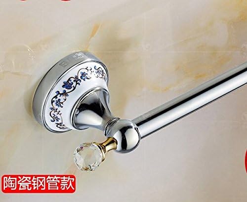 GBHNJ Towel Bars Bathroom Wall-Mounted European Style Single Rods With Hooks ceramic Steel Pipe Silver Color Do Not Need To Punch J