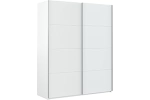 Dmora Armadio a Due Ante scorrevoli, Colore Bianco, cm 150 x 60 x 200