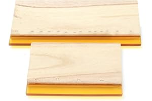 CDJX Screen Printing Squeegee,2 Size 9.4/6.3 Inch Wooden Handle Screen Ink Scraper Silk Screen Squeegee for DIY Art Craft