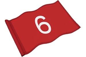 TIXIPEM Golf Flag with Tube Inserted [1pcs] - Nylon Putting Green Golf Target Flag with the Number 6 Use for Indoor & Outdoor Courts & Practice Field - [Red - 20 IN]