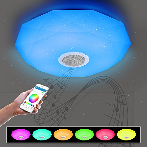 Preisvergleich Produktbild Bluetooth Deckenleuchte Dimmbar mit Bluetooth Lautsprecher 36W für Wohnzimmer, Schlafzimmer, Küche und Esszimmer