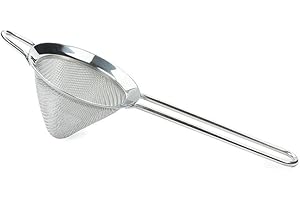 BARSOUL Kegelförmiges Cocktailsieb / Teesieb mit feinem Netz, aus Edelstahl, Profi-Bar-Werkzeug silber