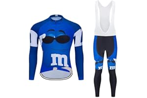 MOXILYN Abbigliamento Ciclismo Set Manica Lunga Completo da Ciclismo per Uomo con Imbottiti Silicone 20D ad Antivento asciugatura per MTB Ciclista Corsa All'aperto