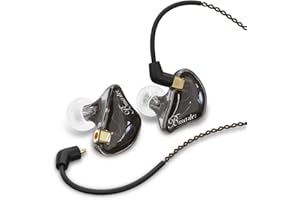 BASN Triple Driver in Ear Monitors Bmaster in-Ear Headphones with Silver-Plated MMCX Cable Ideal Earphones for Musicians Sound Engineers and DJs (Dark Brown)