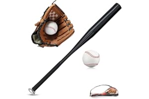 Baseball Bats Set, Jaragar 25" Baseball Bat+ 2pcs Ball + 10.5" Baseball Glove, Softball Set Kit for Kids Youth Outdoor Training and Practise
