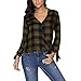 Produktbild SuperSU Frauen Langarm Plaid Print Sweatshirt Pullover Bluse Shirt V-Ausschnitt ärmellose Träger Weste Shirt Tank Tops Bluse Casual Hemden Longblusen Crop Tops Damen Zip Polo Shirt Bluse T-Shirt