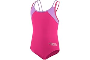 TIZAX Bañador de una Pieza para niñas Traje de baño con múltiples Correas y Espalda Cruzada sólida Secado rápido UPF 50+