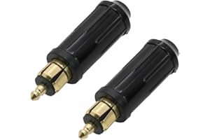 LGYUWER 2 Pcs 12V Cigarette Lighter Plug Car Cigarette Lighter Adapter for BMW Motorcycles DIY DIN Hella Male Plug Powerlet Plug European Type Cigarette Lighter Connector Fits Motorcycles Black