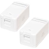 Faconet&reg; 2 x Surface Mount Box for Keystone Jacks, e.g. RJ45 LAN, USB or Coaxial Network (1 compartment)