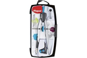 MAPED Precision System - Juego de brújulas para balaustre (3 piezas, incluidas: 1 brújula, 1 anillo universal y 1 estuche, color azul