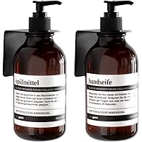 Distributeur de Savon Mural pour Salle de Bain et Cuisine - Distributeur de Savon Mural sans Perçage - Bouteilles de Savon Re