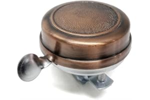 THINK ALOHA Campanello Bici Bicicletta Stile Vintage Retro Effetto Cromato in Acciaio Resistente Argento - Campanello Bici Universale - Accessori Bici Vintage - diametro 55 cm