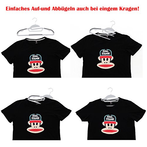 Songmics 20 Stück 0,5 dick Kleiderbügel dünn Antirutsch für Kleidung/Anzug/Jacke/Krawatte, aus hochwertigem Kunststoff, Grau CRP41G - 3