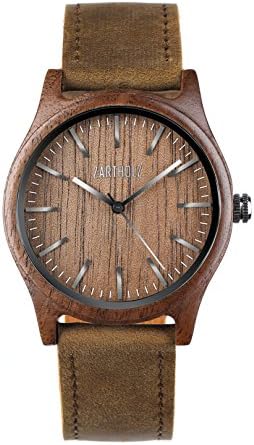 Meister ZH004 Unisex Wrist Watch 40 mm Analogue/Quartz Soft Walnut Wood with Leather Strap Brown/Silver