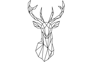 Elenxs Geometric Pared Cabeza de los Ciervos Etiqueta de geometría 3D de la Serie Animal del Arte del Vinilo Pared decoración del hogar