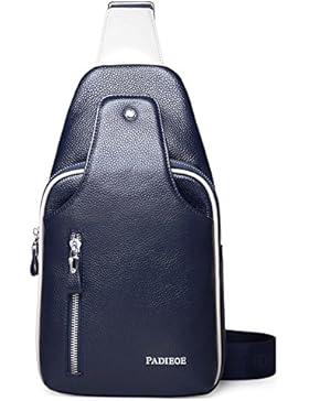 Padieoe Leder Sling Rucksack, Modische Freizeit Schultertasche Elegante Brusttasche Umhängetasche für Radfahren...