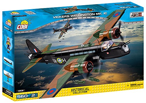 Cobi - Jeu de Construction - Vickers Wellington MK.1C, 5531, Noir/Vert/Marron