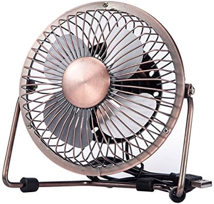 Xingzhao 4 Inch Portable Retro USB Fan,Enhanced Airflow Metal Design Silent Desktop Fan Cooler For Laptop,NetBook,Computer and MacBook(4 Inch Bronze)