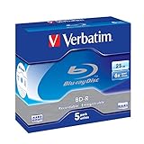 Verbatim BD-R Single Layer 6 -fache Brenngeschwindigkeit, Printable Surface Scratchguard Plus,5 Stck - 