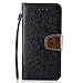 Produktbild Handytasche Hülle für iPhone 7 Plus,YingC-T Luxus Schick Schwarz Gebürstetes Bling Bling Glitzer Strass Schutzhülle Lederhülle Handyhülle Leder Brieftasche Hülle mit Ständer Halter Kartenfächer Scratch Magnetverschluss für Apple iPhone 7 Plus 5.5 Zoll Flip Wallet Cover Klappbar Magnet Telefon-Kasten im Bookstyle Tasche Case Schutz Etui Premium Leder Hülle