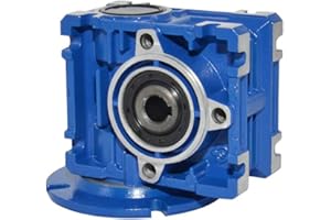 AZSSMUK Schneckengetriebe mit Übersetzungsverhältnis 1/5 / 7,5/10/15/20/25/30/40/50/60/80/100 für Elektrische Mini-Türkranzüge (Ratio 20, NMRV 025)