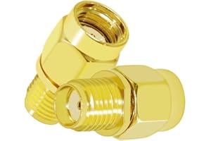 CNARIO 2PACK RPSMA Male to SMA Female Coaxial Connector SMA Adapter Gold Plated Connector for WiFi/Antenna/Two-Way Radio/FPV Drone
