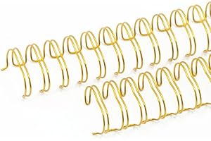 ‎CRAFTELIER Craftelier - 2er-Set Doppelring-Spiralordner für Alben, Notizbücher, Tagebücher oder Kalender | Ideal für Scrapbooking und Bastelprojekte | Ø 1,90 cm (0.75") - Farbe Gold