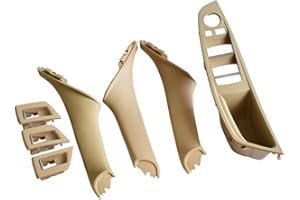 HACREYATU RHD Side Door Handle for BMW 5 Series F10 F11,Inner Door Pull Handle Trim Cover Kits Replacement Window Switch Armrest Panel for BMW 520 523 525 528 530 535 (Beige)