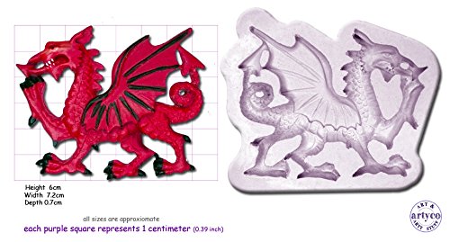 Walisischer Drache Medium Craft Sugarcraft Wachs Kunstharz Seife Sculpey Silikonbackform