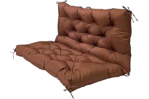 Yuly Bench Pad Cushion,Waterproof Seat Pad with Backrest,2 or 3 Seater Swing Chair Pad,Replacement Seat Mat for Outdoor Indoor Patio Hammock Furniture Recliners(Coffee)