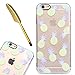 Produktbild iPhone 6 / 6S Hülle (4,7 Zoll), Edaroo Niedlich Gelbe Ananas Muster Ultradünnen Silikon Hülle durchsichtig mit Motiv Schutzhülle Handyhülle TPU Gel Case Weiche Bumper Crystal Kirstall Clear Slim Kratzfeste Silikonhülle Transparent Rückdeckel Handy Tasche Cover Gummi TPU für Apple iPhone 6/6S (4,7 Zoll)