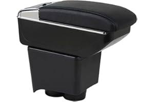 OYHCM Armlehnen für Volkswagen POLO VW Polo 9N 3 Mittelarmlehne Armauflage 2002-2009 Zweilagige Armlehne Staufach Schwarz