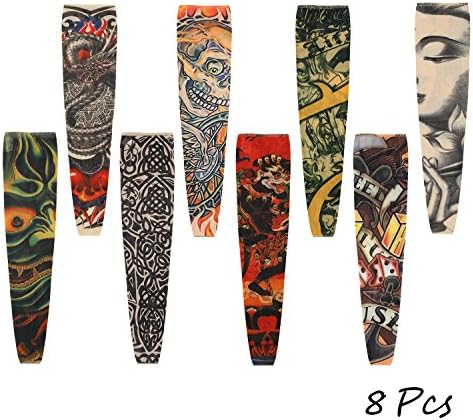 Arm Sleeves - Outdoor Sports Cooling Arm Sleeves UV Protection for Men, Women, Kids - Sun Block Cooler Protecitve Hands Arm Cover for Driving, Cycling, Football, Running … (Tattoo)