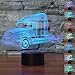 Produktbild 3D Der lkw Optische Illusions-Lampen, Tolle 7 Farbwechsel Acryl berühren Tabelle Schreibtisch-Nachtlicht mit USB-Kabel für Kinder Schlafzimmer Geburtstagsgeschenke Geschenk