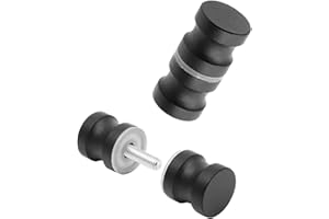 VULEVIRTUE Pack of 2 Shower Door Knobs, Shower Door Handles, Shower Door Knob for Glass Door, Stainless Steel Shower Door Knob, for Bathroom, Kitchen and Office, 30 x 60 mm (Black)