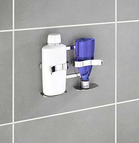 Wenko 22350100 Turbo-Loc Wand Shampoohalter Duo Clippsy Edelstahl glänzend 6 x 22 x 17.5 cm - 6