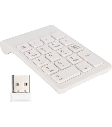 Kliplinc Pavé Numérique Sans, Clavier Rétro Pour Machine à écrire, Chiffres Numpad 18 Touches 2,4 GHz Bluetooth Mini Clavier (Blanc