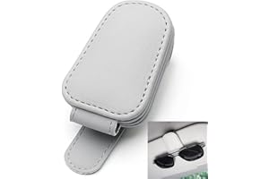 PKQTOP Uchwyt na okulary do samochodu, skórzany uchwyt na okulary przeciwsłoneczne, uniwersalny uchwyt na okulary przeciwsłoneczne, klips na wizjer, akcesoria