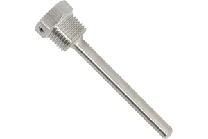 OTOMATICO 1/2 pouce - Immersion well pour sonde acier inoxydable 304 Doigt de gant à visser avec vis de blocage immersion de 30mm 50mm 100mm 200mm 300mm 400mm 500mm (200mm)