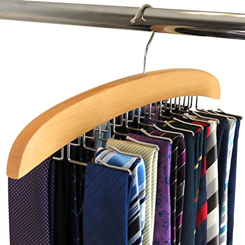 Hochwertiger Krawattenhalter aus Holz für 24 Krawatten Hangerworld - 4