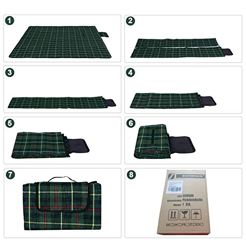 Songmics 195 x 150 cm Picknickdecke wärmeisoliert wasserdicht GCM50G - 4
